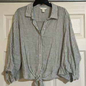 H and M linen button down shirt